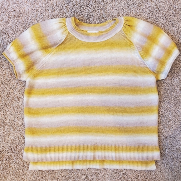 Universal Thread Retro Tan Yellow Ombre Short Sleeve Sweater - Medium - Picture 3 of 9